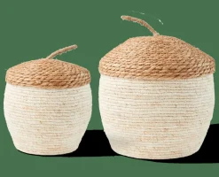 ALVIN Cesto Portatutto Con Coperchio Marrone, Naturale