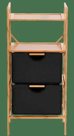 BAMBOO Mobile Con 2 Cassetti Nero, Naturale