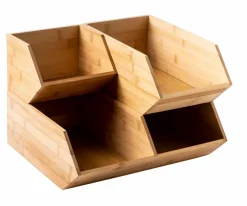 BAMBOO Scatola Portatutto Vaso Per Erbe Naturale