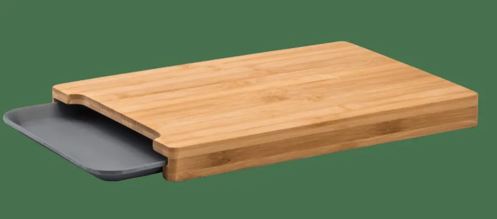 BAMBOO Tagliere Raccogli Succo Grigio, Naturale