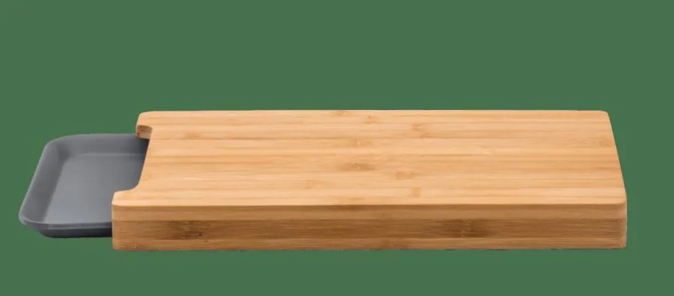 BAMBOO Tagliere Raccogli Succo Grigio, Naturale