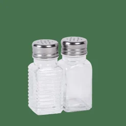 BASIC Pepiera E Saliera Argentato, Trasparente