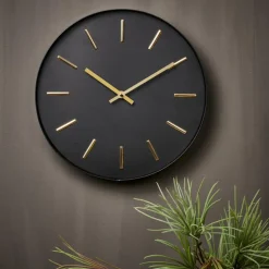 BLACK Orologio Da Parete Nero