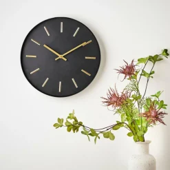 BLACK Orologio Da Parete Nero