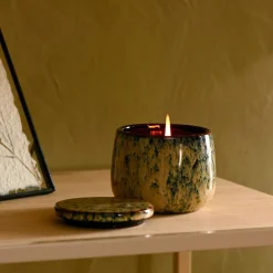 CERAMIC Candela In Vaso Blu