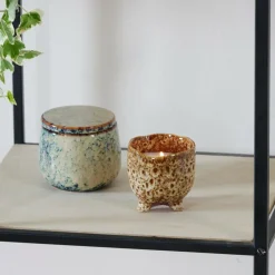CERAMIC Candela In Vaso Marrone