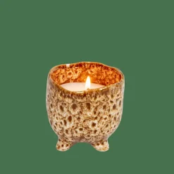CERAMIC Candela In Vaso Marrone