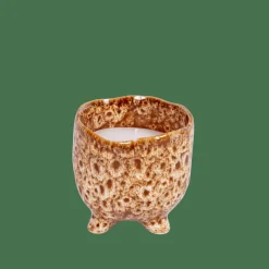 CERAMIC Candela In Vaso Marrone