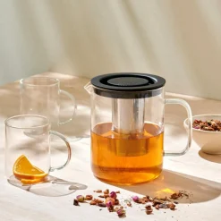 CHAI Teiera 1,5 L Nero, Trasparente