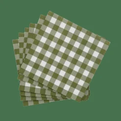 CHECK GREEN Set Di 20 Tovaglioli Verde