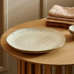 EARTH MARL Piatto Piano Crema