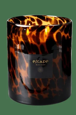 ESCAPE BLACK OUDH Candela Profumata In Vaso Nero, Marrone, Ocra