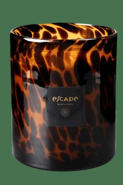 ESCAPE BLACK OUDH Candela Profumata In Vaso Nero, Marrone, Ocra