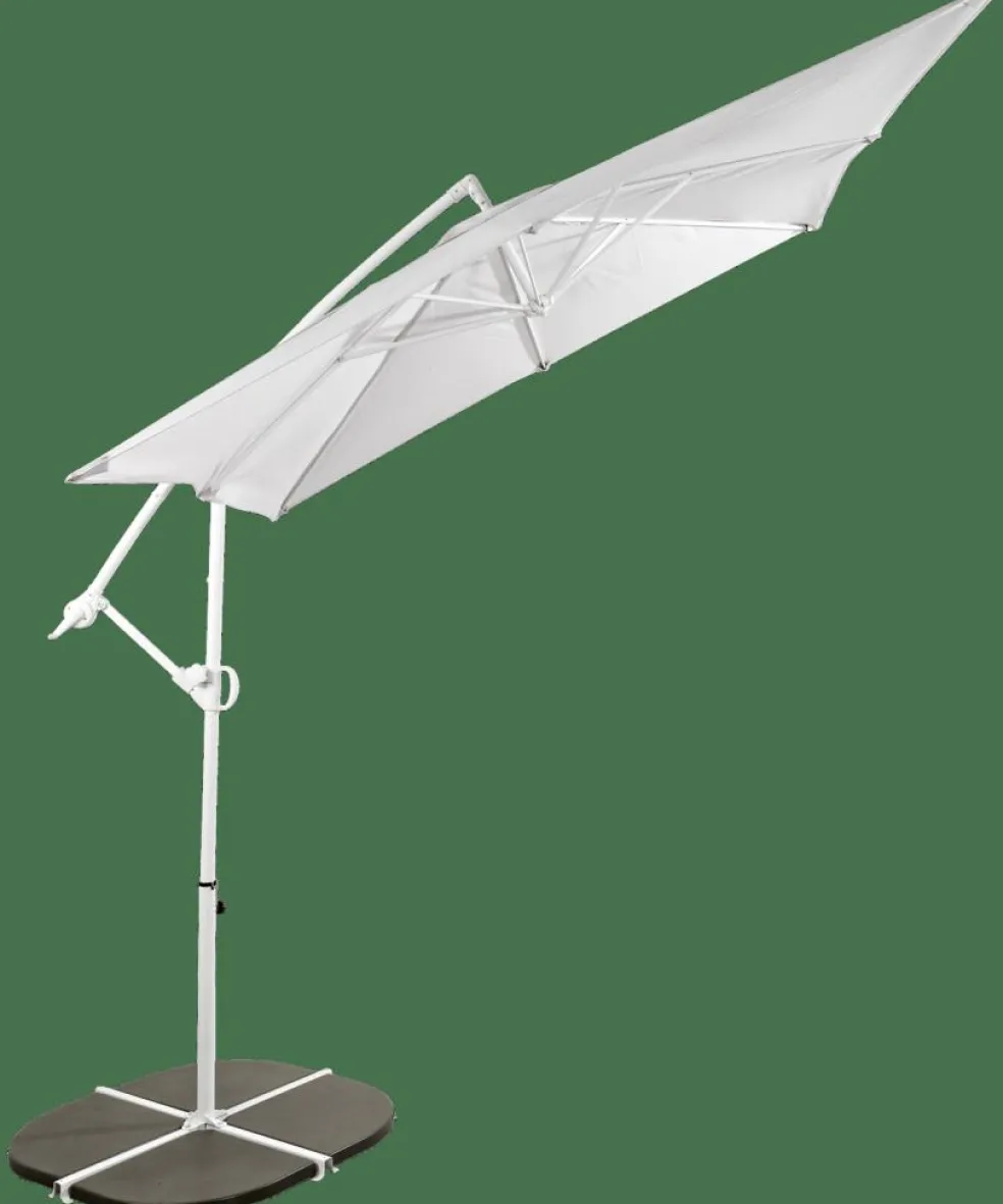 FIJI Ombrellone Sospeso Senza Base Grigio Chiaro