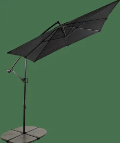 FIJI Ombrellone Sospeso Senza Base Nero