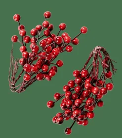 FOAM Bacche Decorative Set Di 12 Rosso