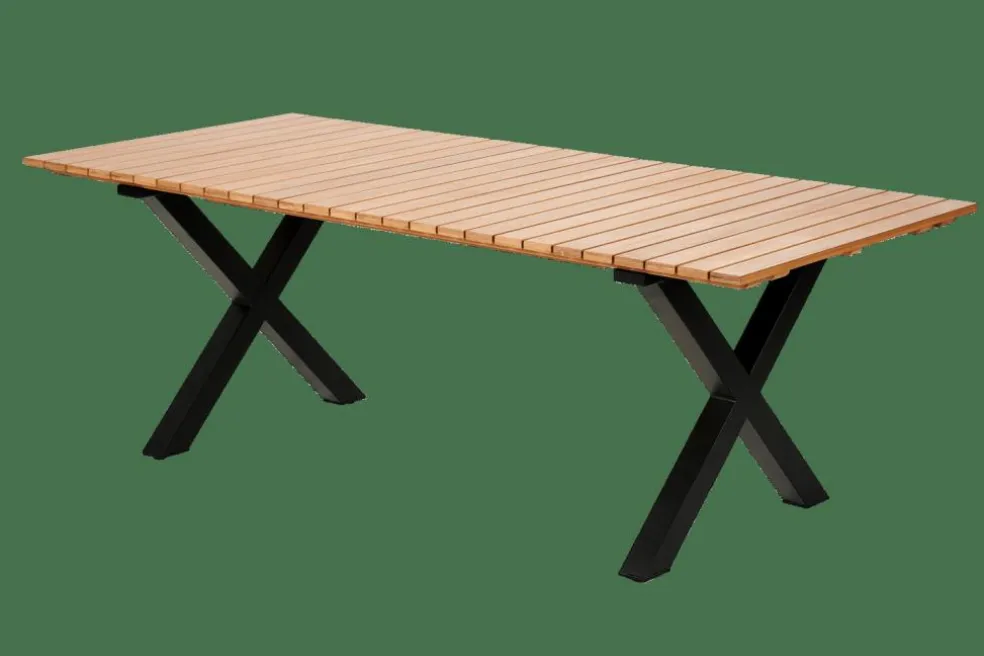 FORMAX Tavolo Da Giardino Con Gambe Naturale/nero