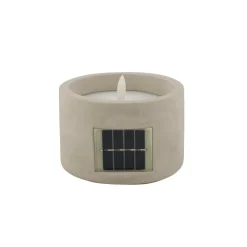 FUEGO Candela A LED Solare Grigio Chiaro