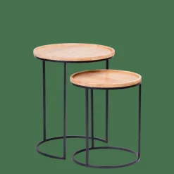 GOM Tavolini Set Di 2 Nero, Naturale