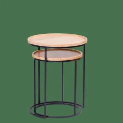 GOM Tavolini Set Di 2 Nero, Naturale