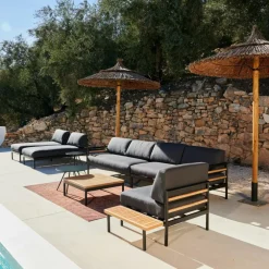 HANNA Lounge Tavolino Nero, Naturale