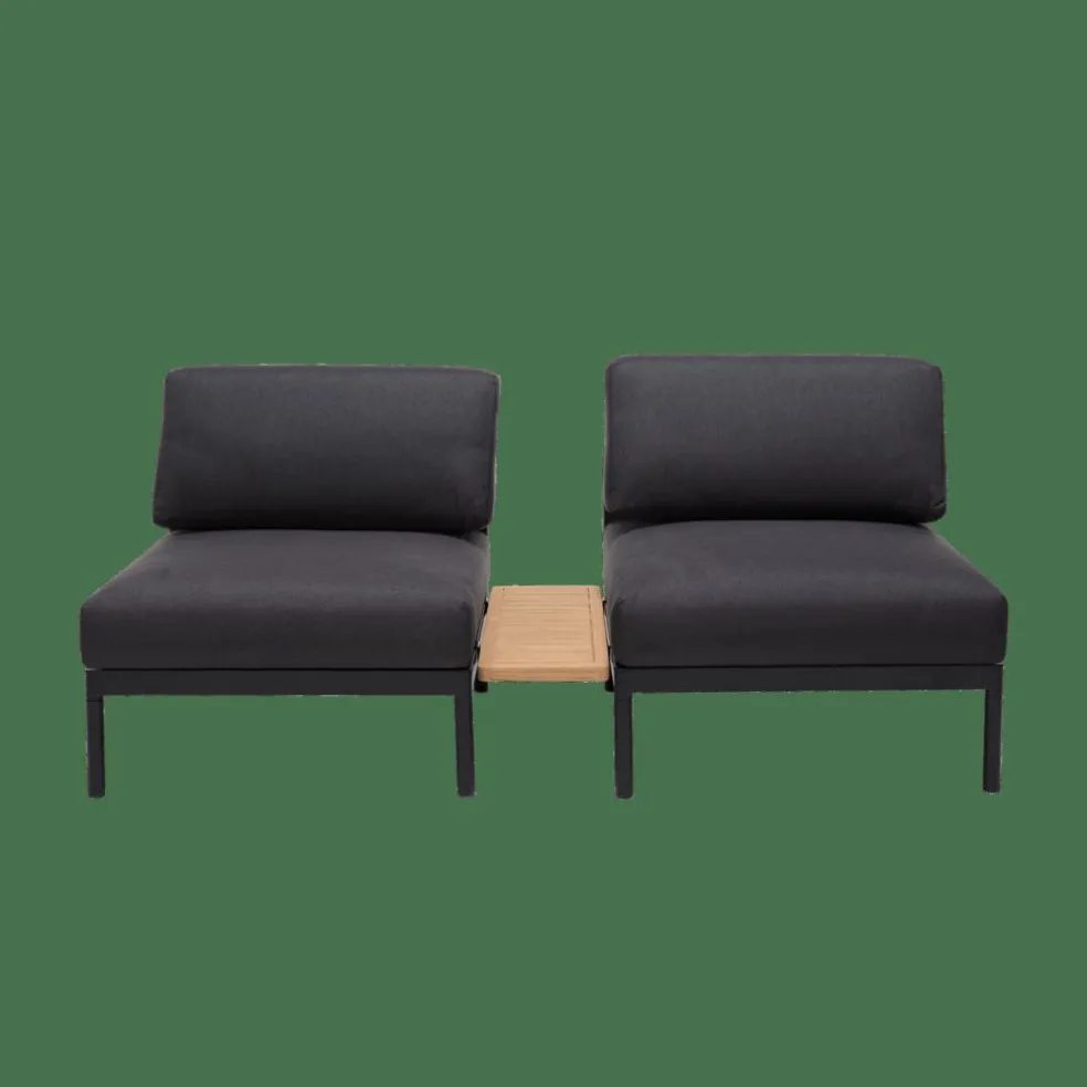 HANNA Lounge Tavolino Nero, Naturale