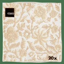 HENNA FLOWER Set Di 20 Tovaglioli Rosso, Beige