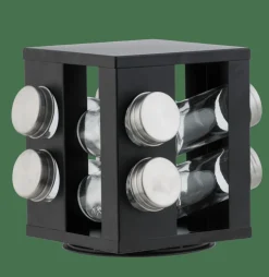 INDUSTRIA Giostra Portaspezie 8 Barattolini Nero