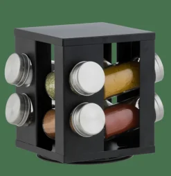 INDUSTRIA Giostra Portaspezie 8 Barattolini Nero