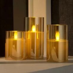 ION Candele Led Set Di 3 Ambra