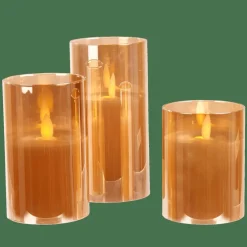 ION Candele Led Set Di 3 Ambra