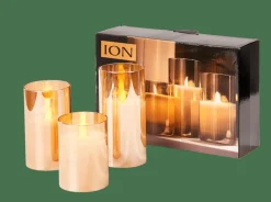 ION Candele Led Set Di 3 Ambra