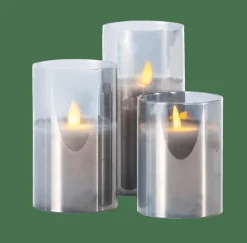 ION Candele Led Set Di 3 Grigio