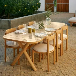 JULES Set Da Giardino Con Cuscini Per Sedie Beige
