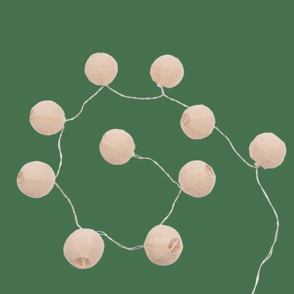 LYNN Filo Luminoso Sfera 10 Luci Led Beige
