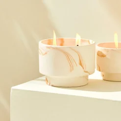 MARBLE Candele Da Esterno Bianco, Arancione