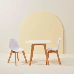 MATHIAS Tavolo Per Bambini Con 2 Sedie Naturale/bianco