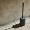 MOON Scopino WC In Supporto Nero, Grigio Scuro