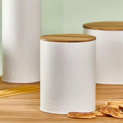 NAGINI Contenitore Per Biscotti Bianco, Naturale