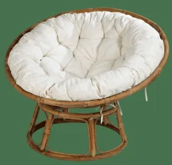 PAPASAN Sedia Lounge Naturale, Bianco Antico