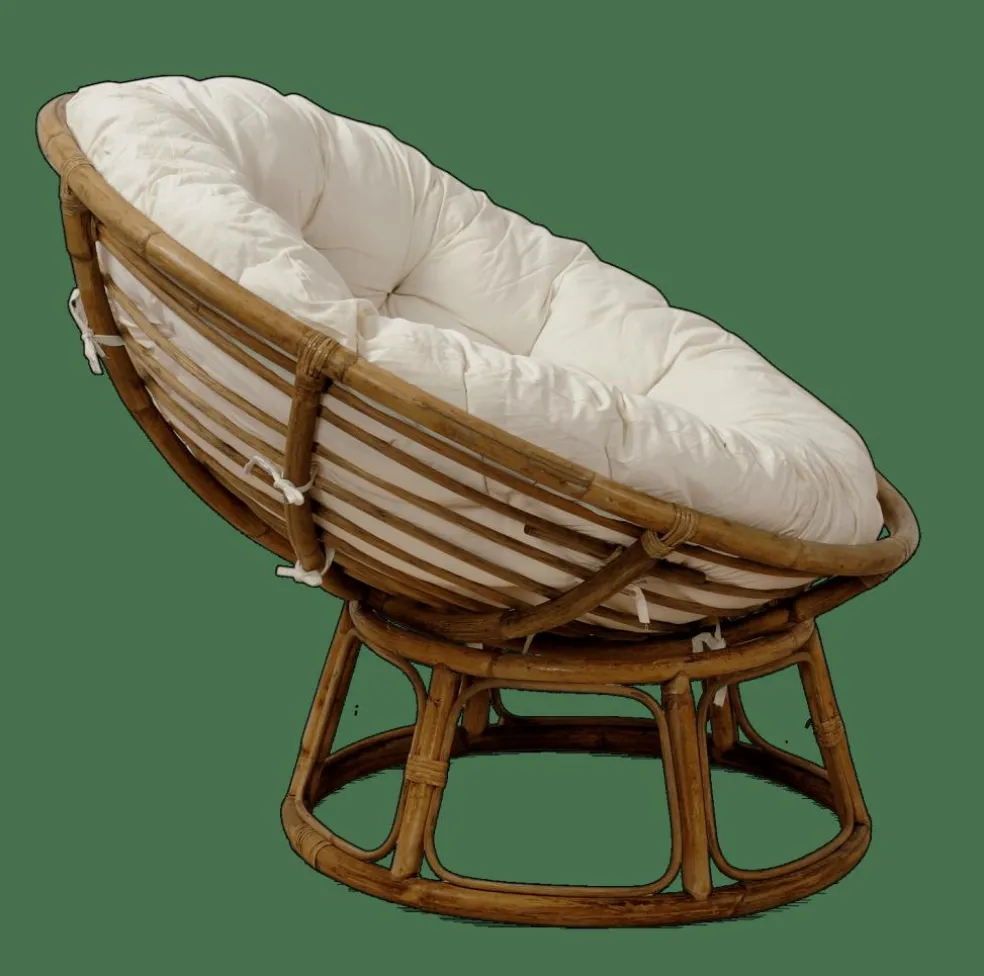 PAPASAN Sedia Lounge Naturale, Bianco Antico