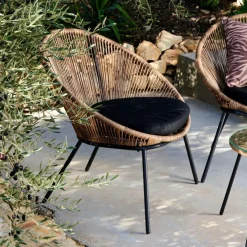 PAPAYO Sedia Lounge Con Cuscino Naturale