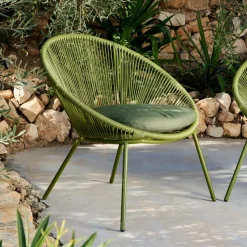 PAPAYO Sedia Lounge Con Cuscino Verde