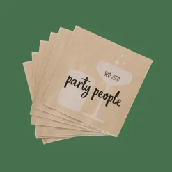 PARTY PEOPLE Set Di 20 Tovaglioli Beige