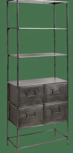 PHARMA Scaffale Da Parete Con 4 Cassetti Nero