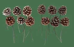 PINECONE Pigne Set Da 6 2 Colori Bianco, Argentato