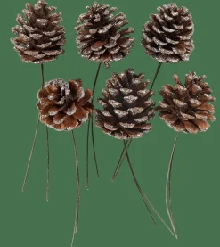 PINECONE Pigne Set Da 6 2 Colori Bianco, Argentato
