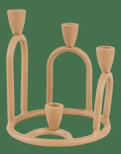 RINGS Candeliere Per 4 Candele Marrone Chiaro