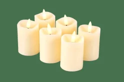 RUSTIC Candele Led Set Da 6 Avorio