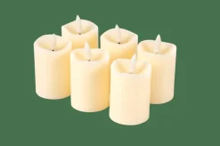 RUSTIC Candele Led Set Da 6 Avorio